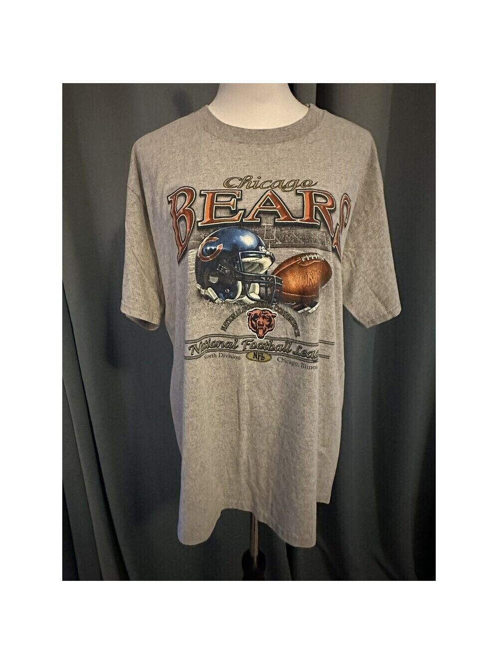 Vintage NFL Chicago Bears Graphic Gray T Shirt Mens L